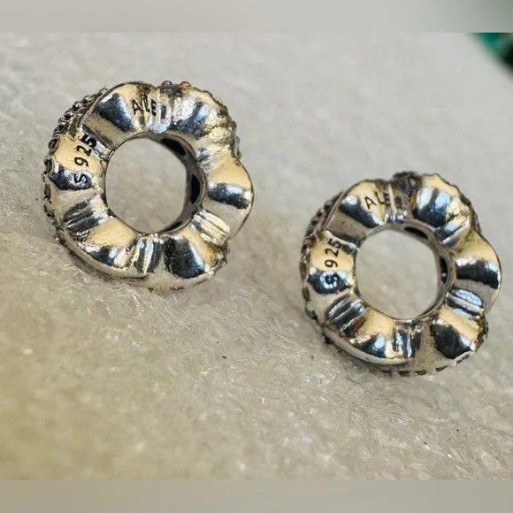 PAIR❗️ Pandora Infinite Love Clear CZ & Sterling Silver 925 Spacers Charms - Picture 7 of 7